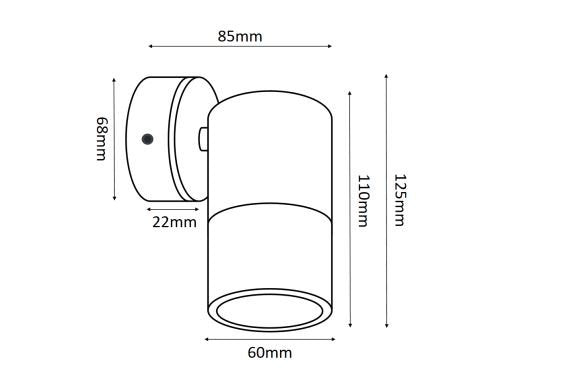 3A Lighting Fixed Down Wall Pillar Light Solid Copper (2114)