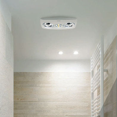 Martec Contour 2 3-in-1 Bathroom Heater with 2 Heat Lamps, Exhaust Fan and LED Light (MBHC2LW)