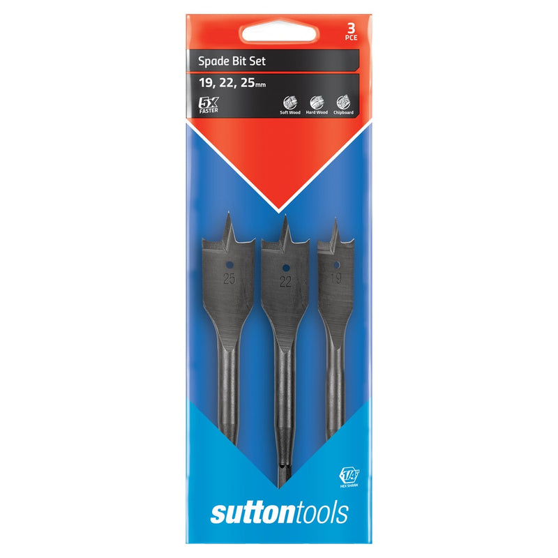 Sutton Tools Spade Bit Set 3pc