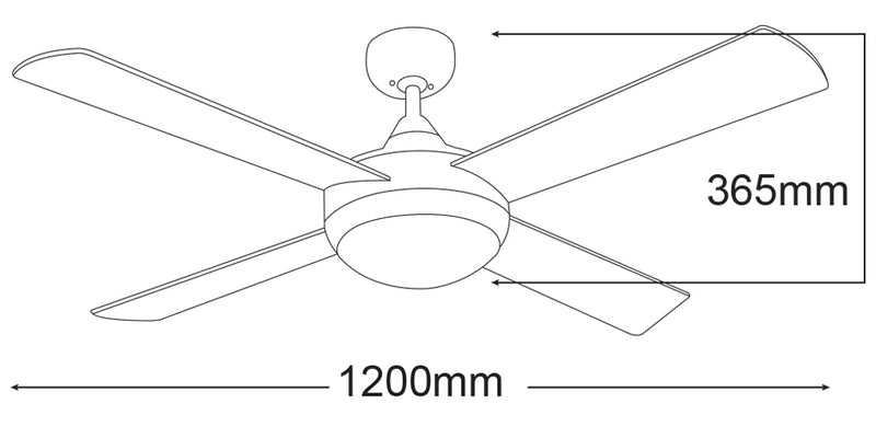 Martec FourSeasons Primo 48" Ceiling Fan With E27 Light